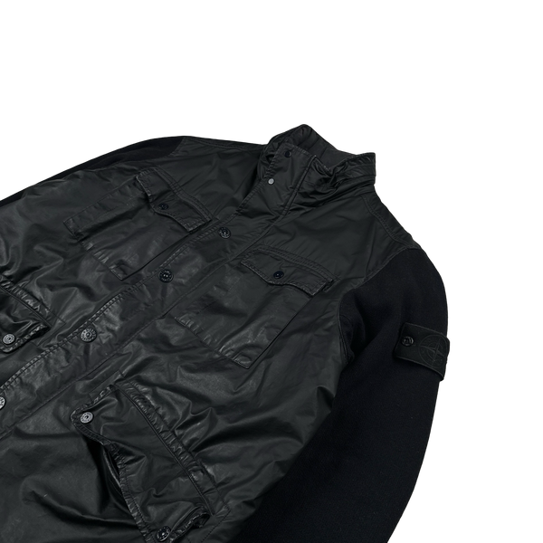 Stone Island 2013 Navy Ghost Piece Panno Tinto Capo Piu Mussola Gommata Jacket - 3XL