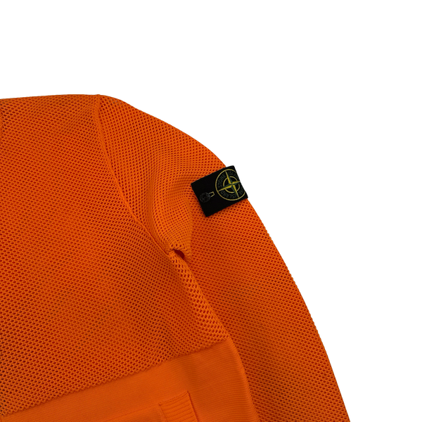 Stone Island 2019 Neon Orange Lightweight Knitted Zipped Bomber - XL