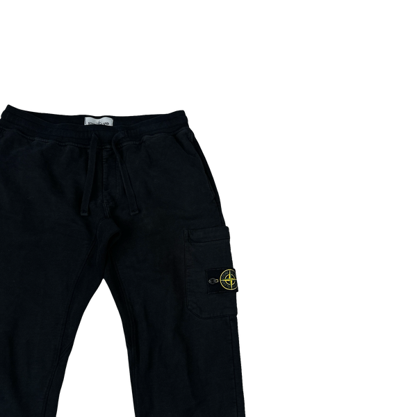 Stone Island Black Cotton Joggers - Medium