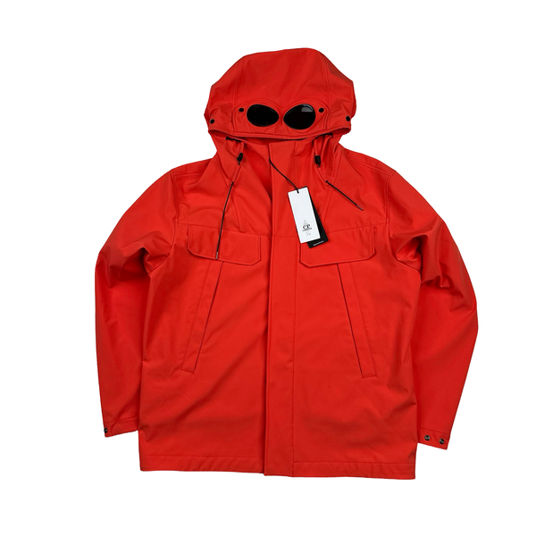 CP Company Coral Red Shell R Goggle Multi Pocket Jacket - Large