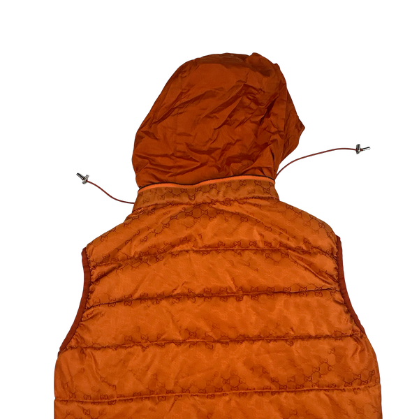 Gucci Monogram Orange Zipped Gilet Jacket - Large