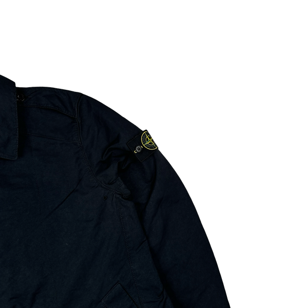 Stone Island 2019 Black David TC Garment Dyed Double Breasted Jacket - Medium