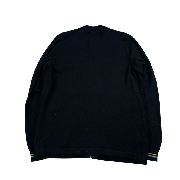 Fred Perry Bradley Wiggins Black Zipped Bomber Knit - Large