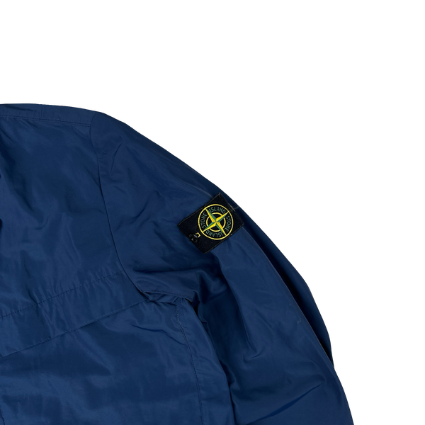 Stone Island 2019 Blue Micro Reps Button Up Jacket - Large