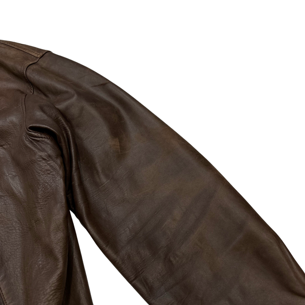 Ralph Lauren Brown Heavyweight Leather Jacket - XXL
