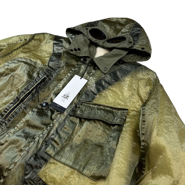CP Company Green Kan D Shearling Lined Goggle Jacket - Large