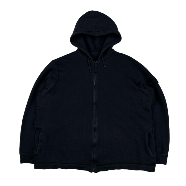 Stone Island 2023 Navy Ghost Piece Wool Blend Hooded Heavyweight Jumper - 3XL