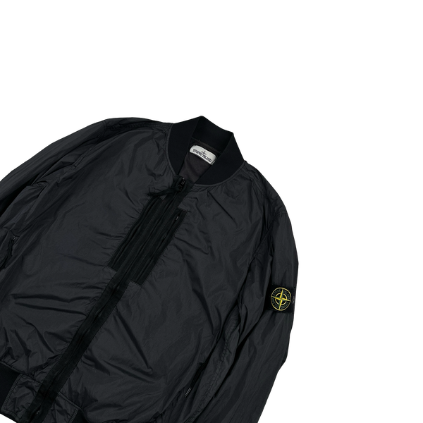 Stone Island 2017 Black Garment Dyed Crinkle Reps Jacket - Large