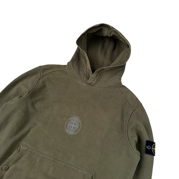 Stone Island Supreme 2017 Khaki Reflective Hoodie - Large