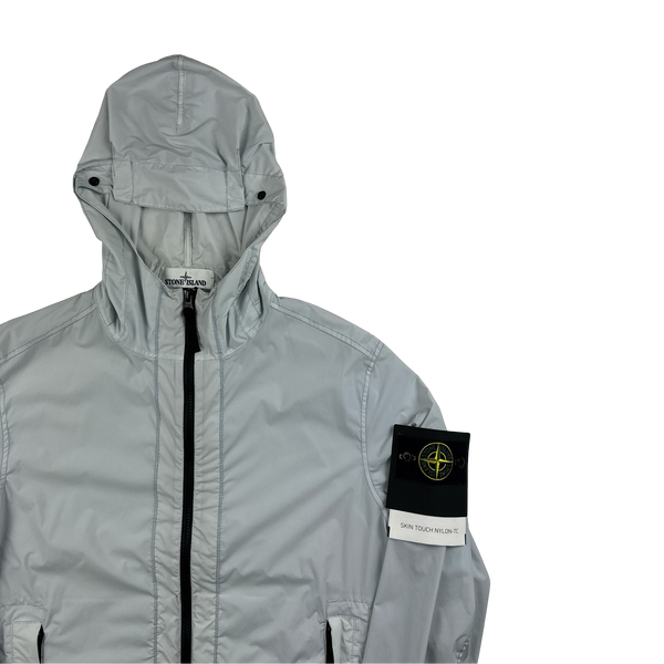 Stone Island 2020 Light Blue Skin Touch Nylon Hooded Jacket - Small
