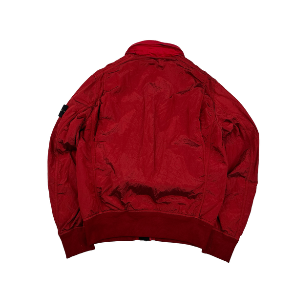 Stone Island 2012 Red Nylon Metal Mesh Lined Bomber Jacket - Medium