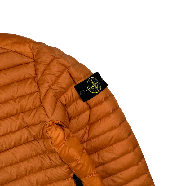 Stone Island 2023 Orange Loom Woven Down Puffer Jacket - Small