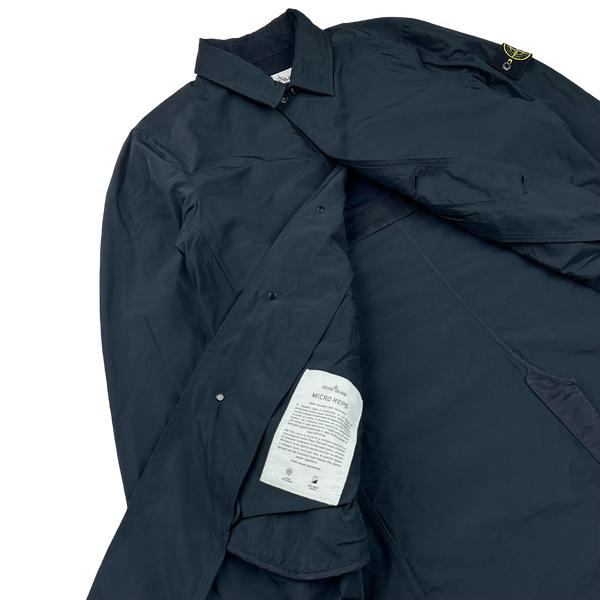 Stone Island 2015 Navy Micro Reps Trench Coat - Large