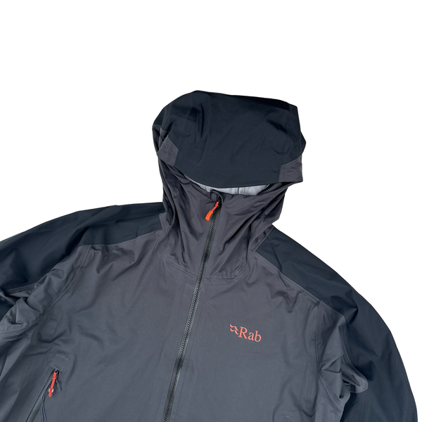 RAB Dark Grey Colour Block Profle Zipped Lightweight Kinetic Jacket - Large