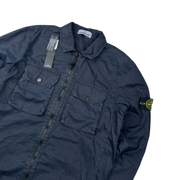 Stone Island 2021 Navy Cotton Overshirt - Large