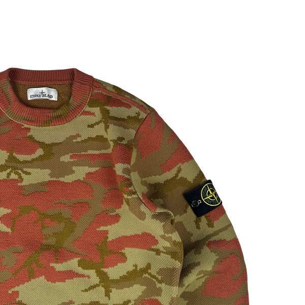 Stone Island 2022 Heritage Camo Crewneck Wool Knit Jumper - Medium