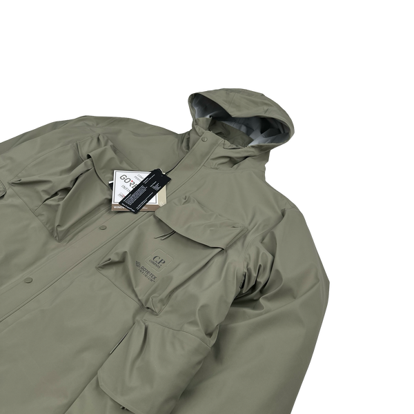 CP Company Silver Sage Gore-Tex Down Lined Dual Layer Jacket - XXL