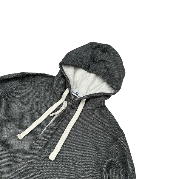 Stone Island 2015 Grey Cotton Marl Zipped Hoodie - Small