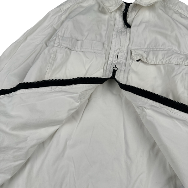 Stone Island 2018 White Cotton Zipped Overshirt - Medium