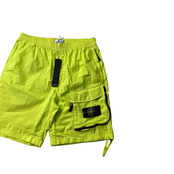 Stone Island 2016 Neon Yellow Cargo Shorts - 34"