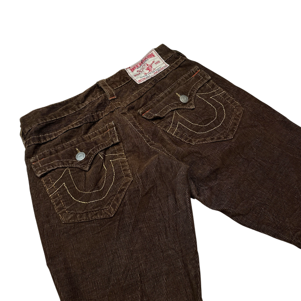 True Religion Joey Brown Corduroy Bootcut Fit Jeans - 30"