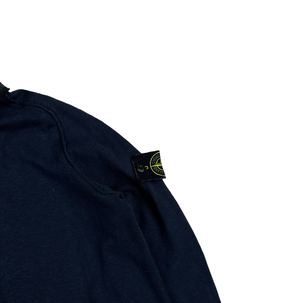 Stone Island 2013 Navy Nylon Hooded Full Zip Cardigan - Medium