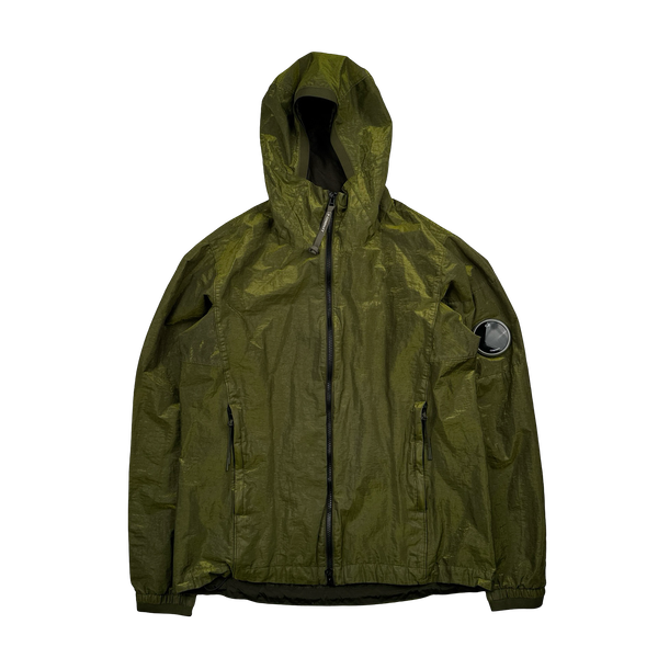 CP Company P.Ri.S.M Green Prismatic Ripstop Membrane Hooded Jacket - Medium