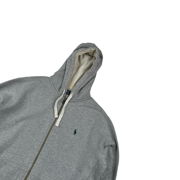 Ralph Lauren Heather Grey Zipped Hoodie - Large