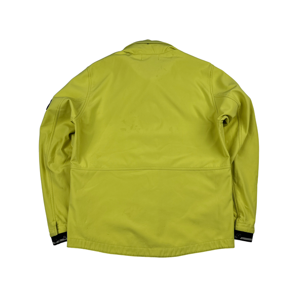 Stone Island Yellow Fleece Lined Soft Shell Jacket - Large