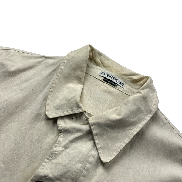 Stone Island 1997 Beige Archive VDM Suede Green Edged Jacket 