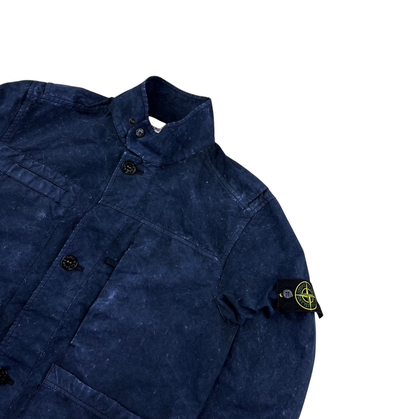 Stone Island Blue David TC Dust Colour Treatment Jacket - Medium