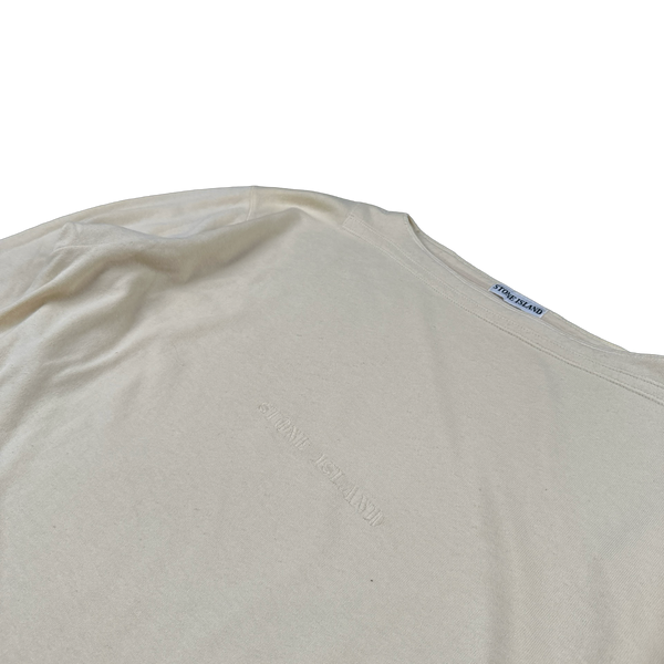Stone Island 1990s Vintage Cream Spellout Pullover - XL
