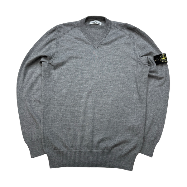 Stone island grey wool jumper sale