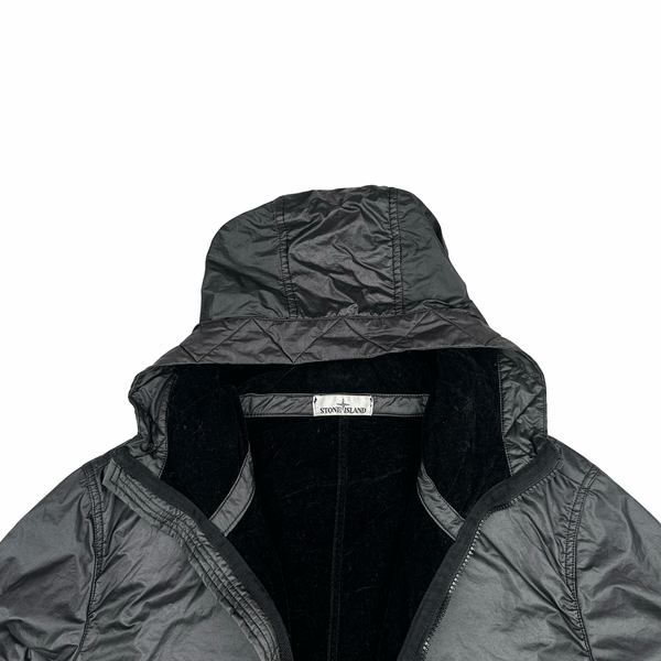 Stone Island 2018 Black Lamy Flock Hooded Jacket - XL
