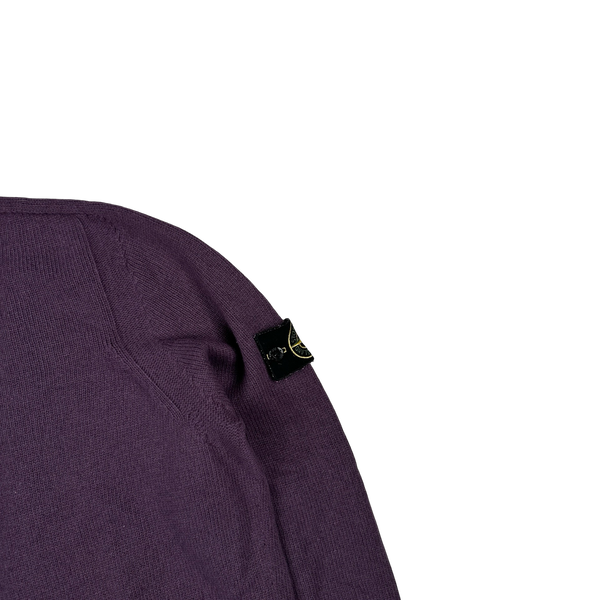 Stone Island 2020 Purple Wool Pullover Mock Neck Jumper - XL