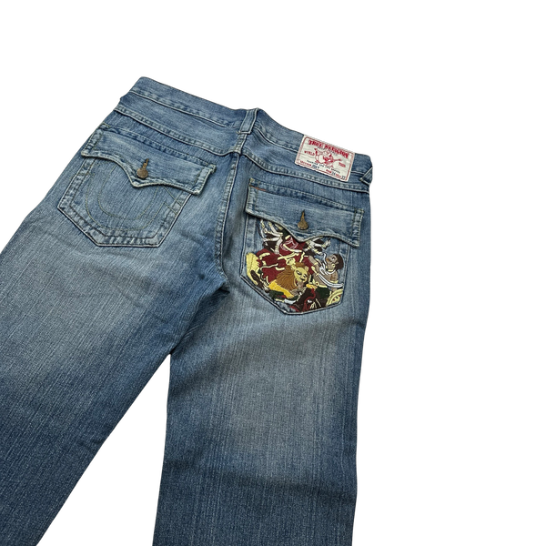 True Religion Rare Embroidered Joey Baggy Fit Jeans - 33"
