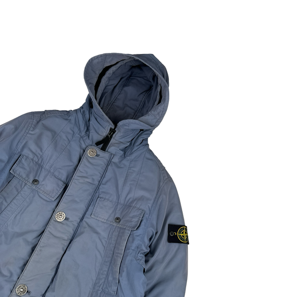 Stone Island Light Blue 2019 Micro Reps Primaloft Parka Jacket - Medium
