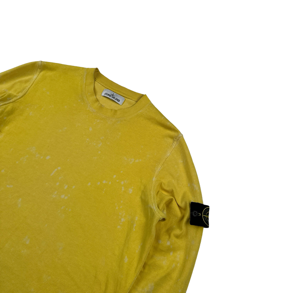 Stone Island 2022 Yellow Tie Dye OVD Camo Soft Knit - Medium