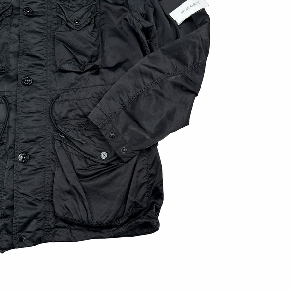 Stone Island 2021 Black Nylon Raso TC Multi Pocket Jacket - Medium
