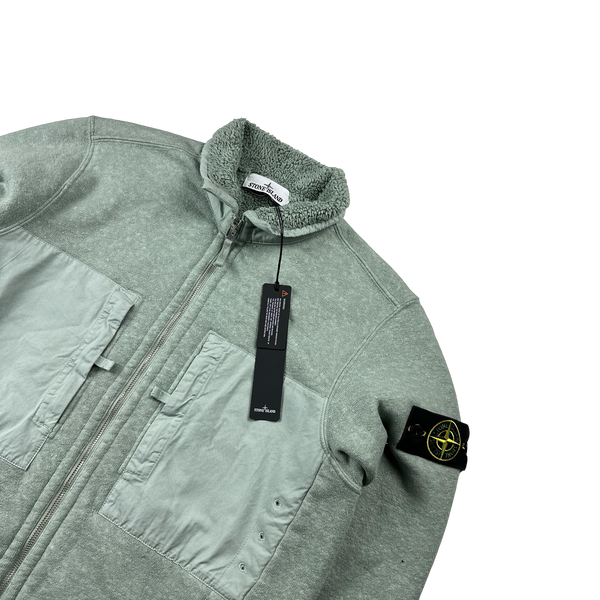 Stone Island 2023 Aqua Teddy Fleece Zipped Jumper- Small
