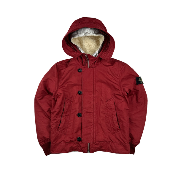 Stone Island 2015 Silver Sherling Liner Fur Hood David TC Jacket - Small