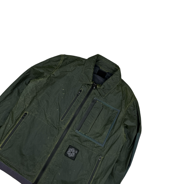 Plurimus Green Reflective Rubber Coated Zipped Overshirt - Large