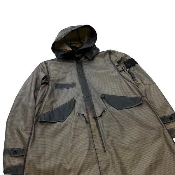 Stone Island 2014 Brown Shadow Project DPM Grid-R Inverse Long Jacket - Large