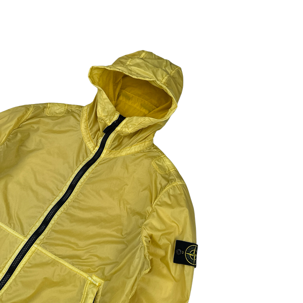 Stone Island 2018 Yellow Lamy Flock Hooded Jacket - Large