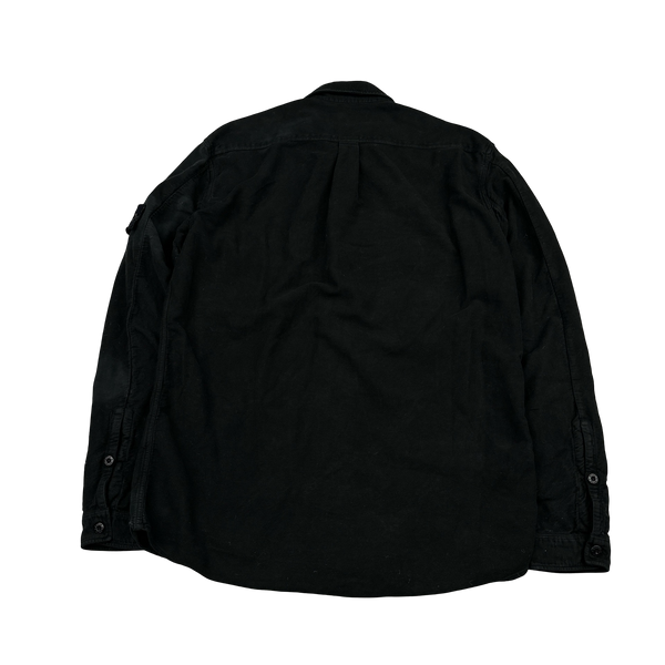 Stone Island 2017 Black Thick Brushed Cotton Overshirt - Large