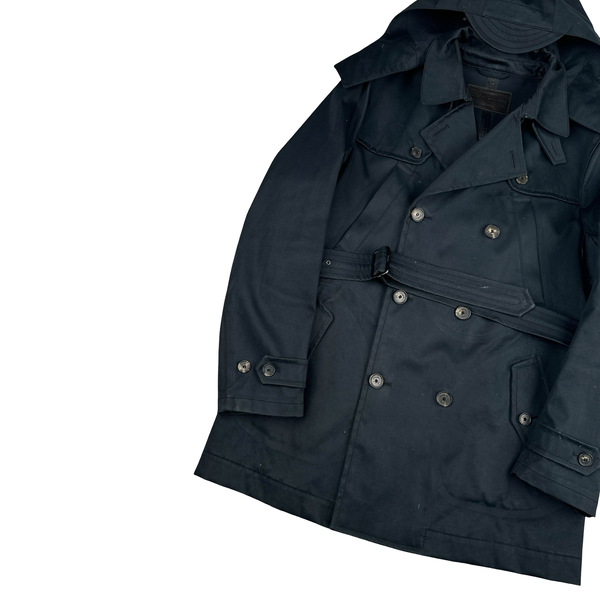 Salvatore Ferragamo Navy Trench Coat Jacket - Large