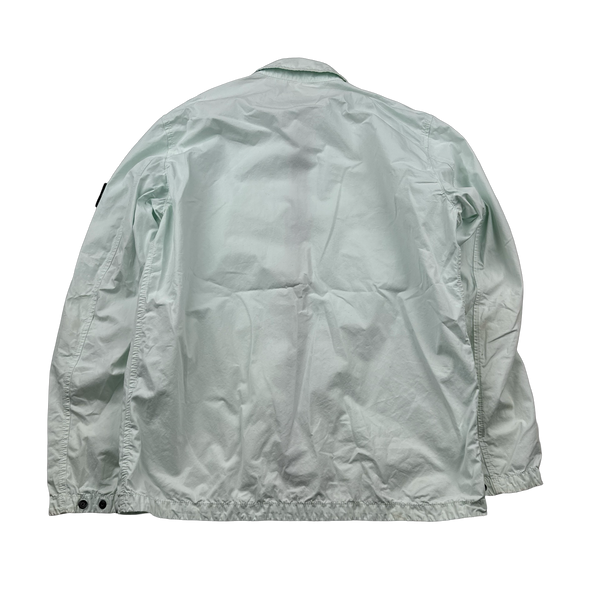 Stone Island 2022 Ice Blue Cotton Zipped Overshirt - Large