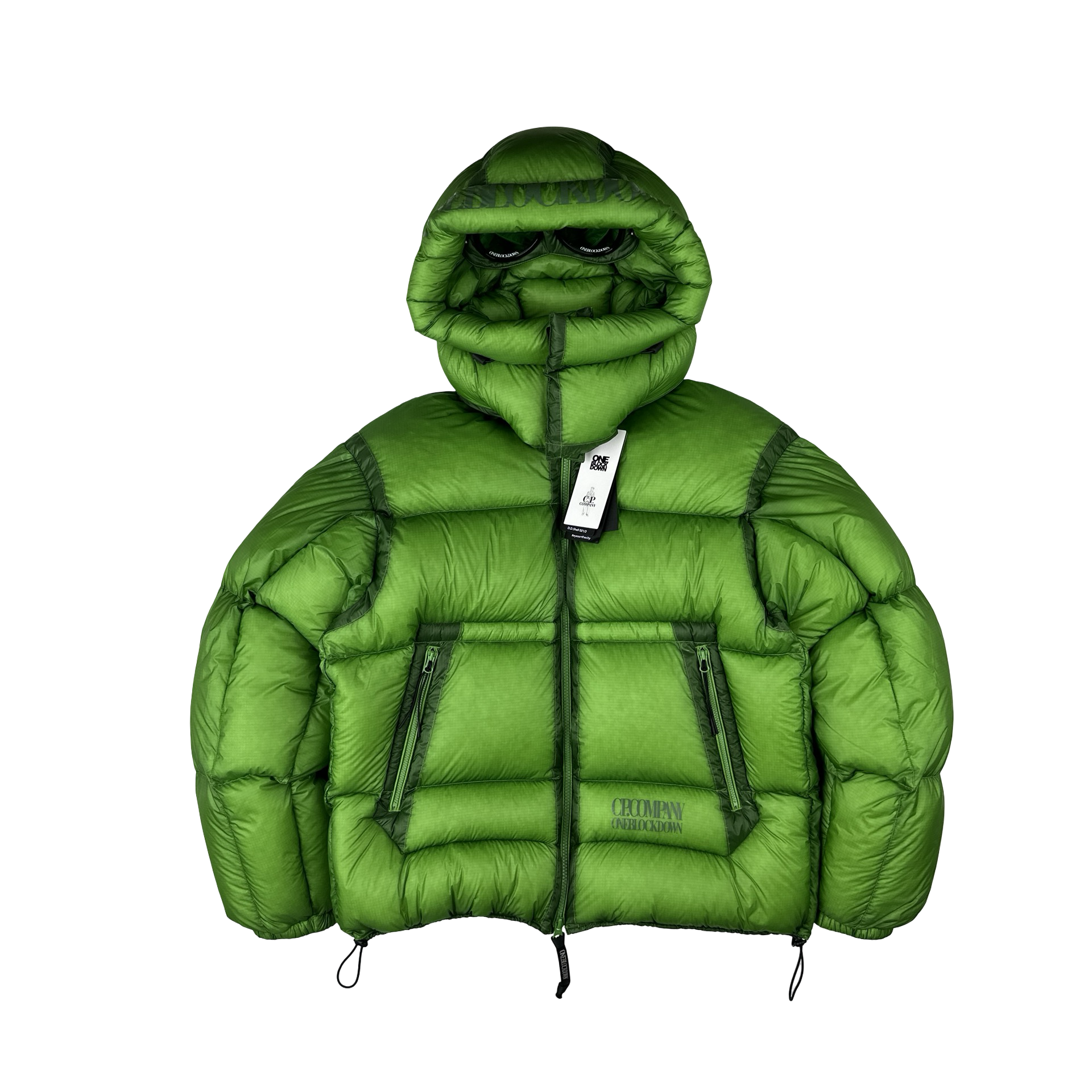 CP Company x One Block Down Green D D Shell Puffer Jacket - Small