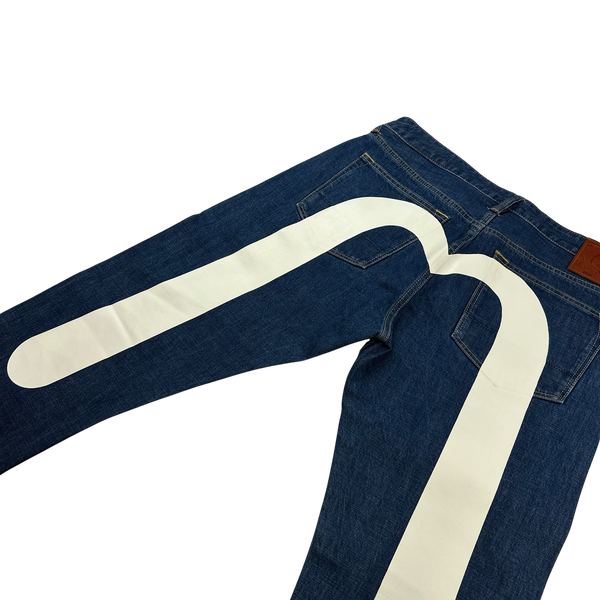 Evisu Diacock Blue Wash Heritage Graphic Jeans - 34"
