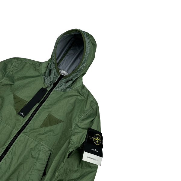 Stone Island 2023 Green Membrana 3L TC Hooded Jacket - Medium